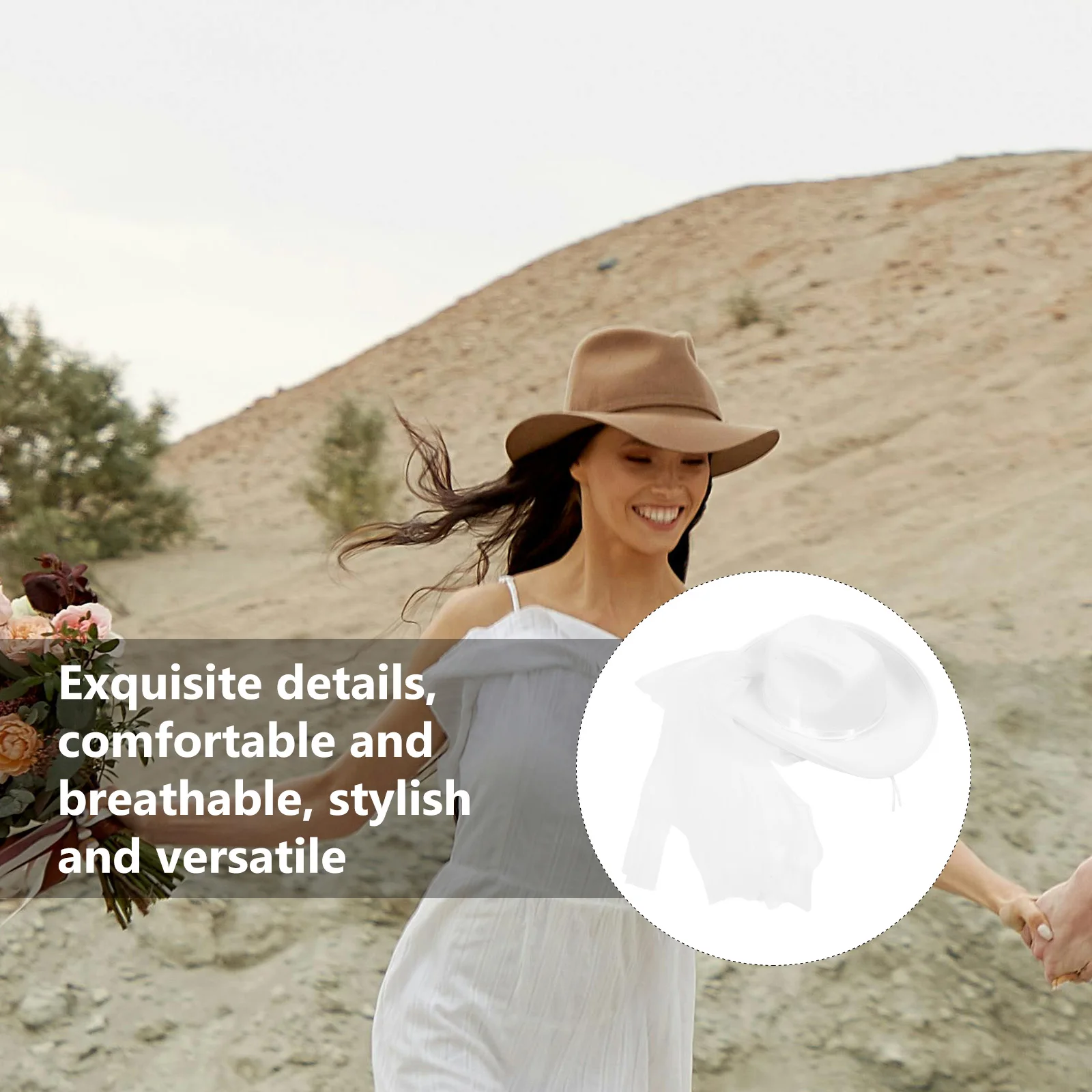 

Cowboy Hat Women Cowgirl Party Lightweight Reusable Safe Chic Adjustable Size Solid Color Headwear