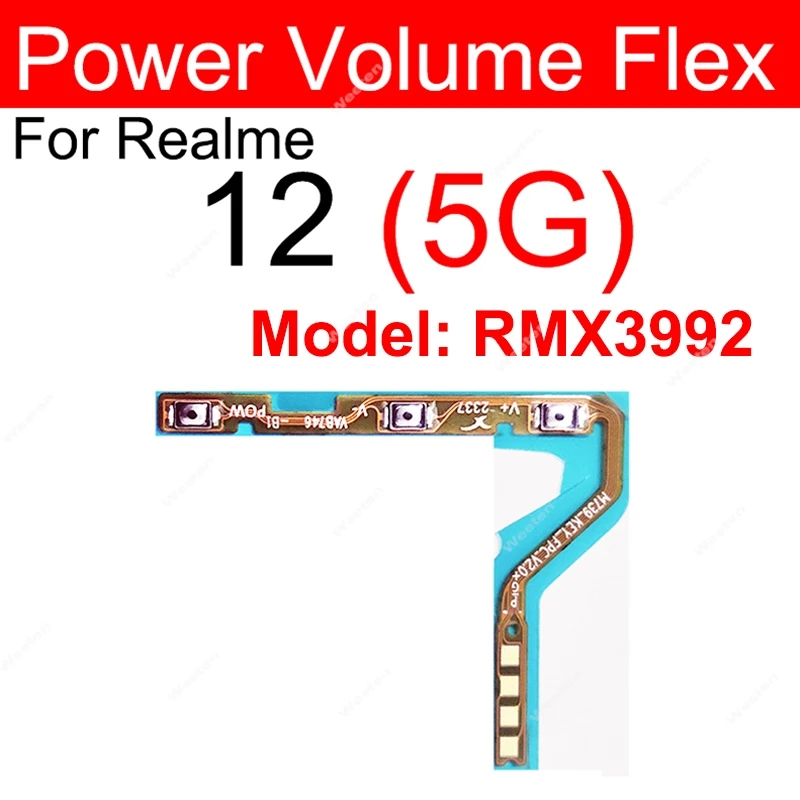 For Realme 12 Pro 12Pro Plus 12 Plus 12X 12Lite 4G 5G ON OFF Power Voulme Button Flex Cable  Side Keys Volume Power Flex Cale image 5