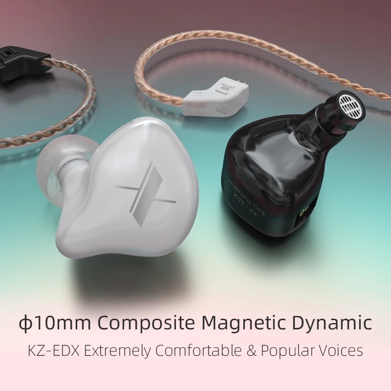 KZ EDX-Auriculares deportivos con cable, dispositivo de audio con micrófono, HiFi sonido estéreo, graves, DJ, música y teléfono
