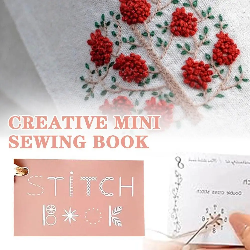 Creative Mini Sewing Book For Beginners Backstitch And Straight Stitches Sewing Cards Guide Handmade Sewing Accessories Kit