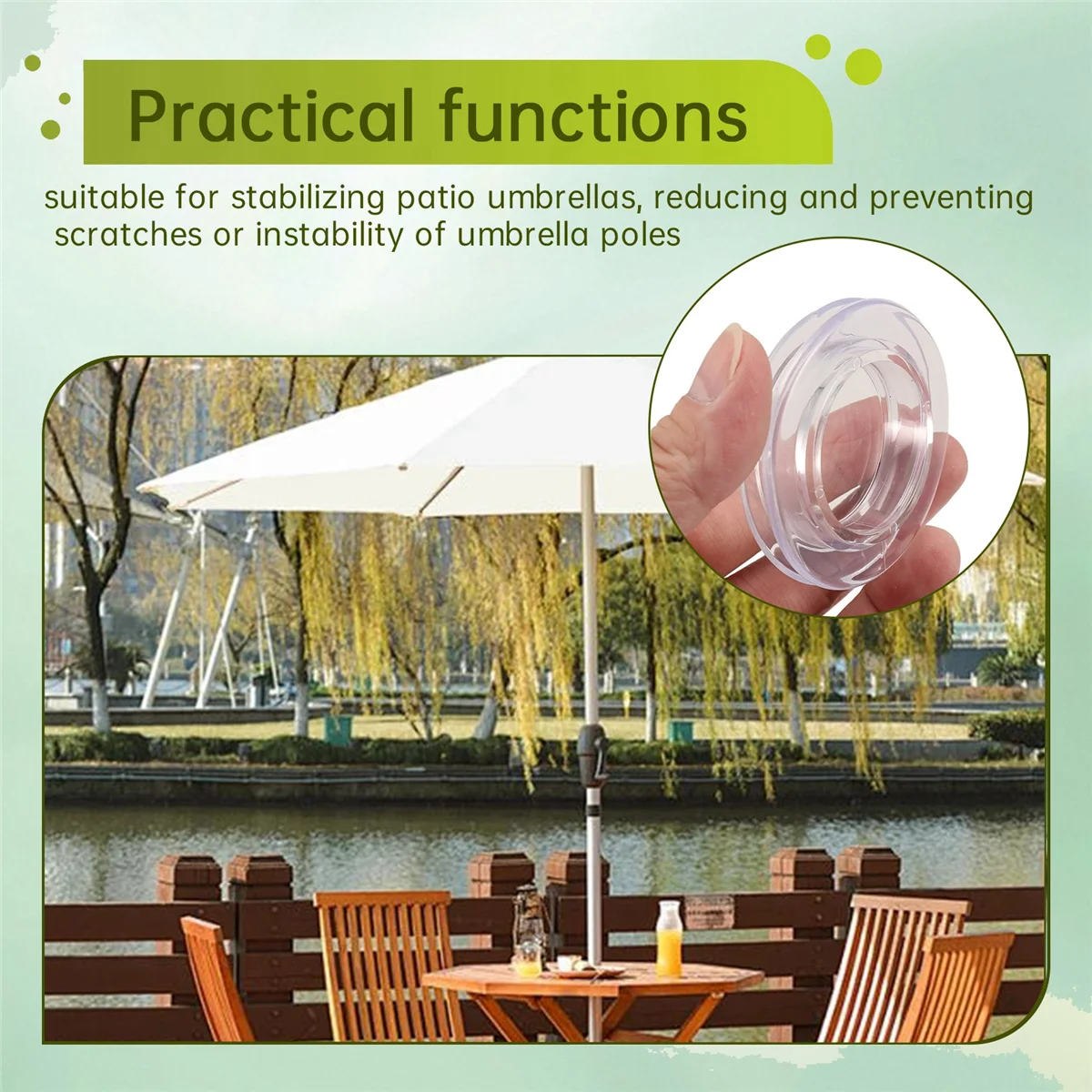 AA26P 2Set Anelli per fori per ombrellone Anello per fori per ombrellone con manicotto per tappo per ombrellone Manicotto per tappo per foro per tavolo esterno Tappo antipolvere