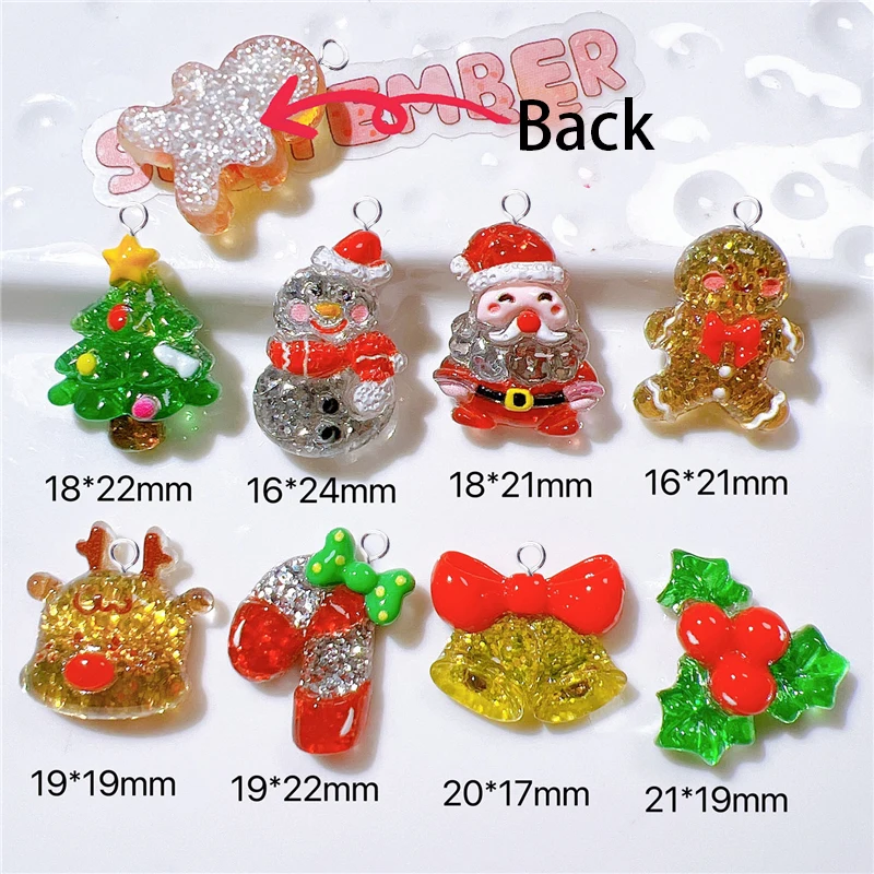 10 قطعة شجرة عيد الميلاد ثلج الغزلان السحر لصنع المجوهرات Kawaii الزنجبيل رجل جرس المعلقات الحرف Earring بها بنفسك القرط المفاتيح