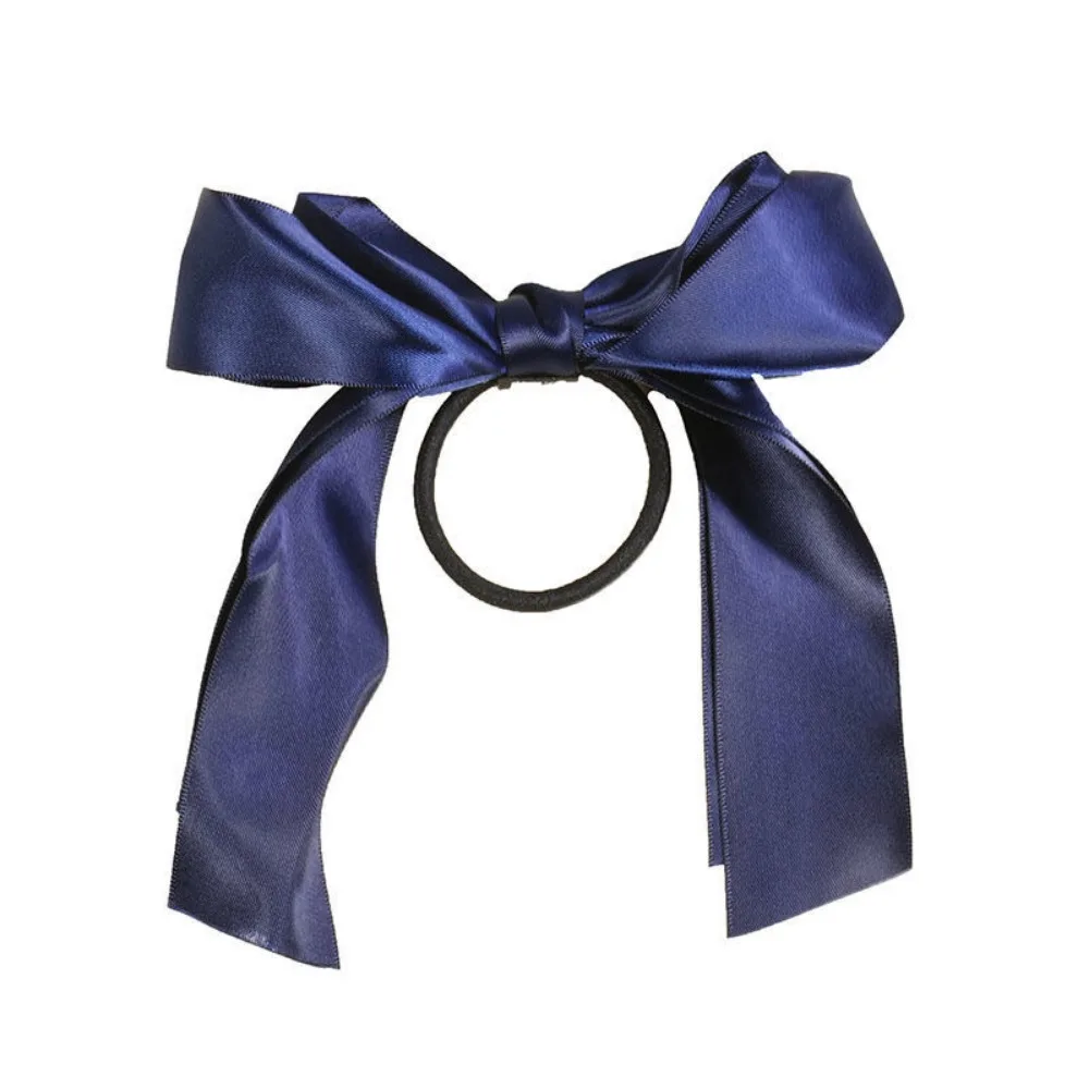 Korean BowKnot Hair Tie Scrunchies for Women Fashion Long Ribbon Elastic Hair Bands Bow Ponytail Ties Hair Accessories