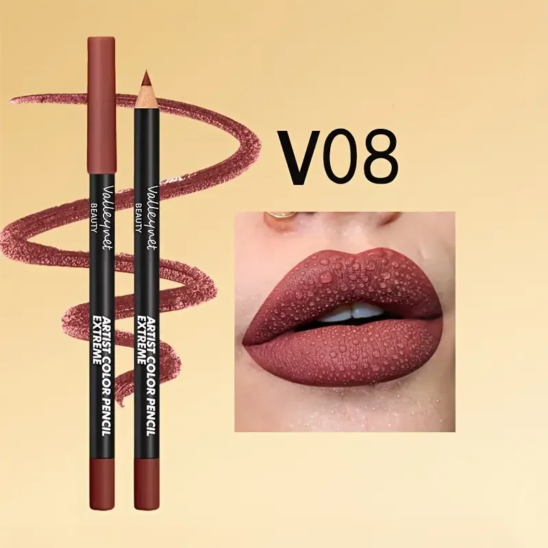 1 PC Waterproof Matte Lip Liner ดินสอยาวนาน,Smudge-Proof Transfer-Resistant Lip แต่งหน้า Non-Drying Velvety FINISH