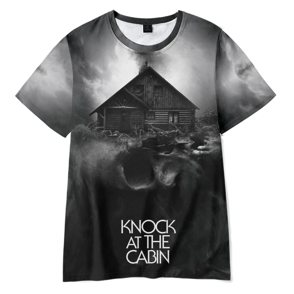 KNOCK AT The Cabin 2022เสื้อยืดแขนสั้นคอกลมสำหรับทุกเพศเสื้อยืดผู้ชายเสื้อยืด3D สไตล์ลำลอง