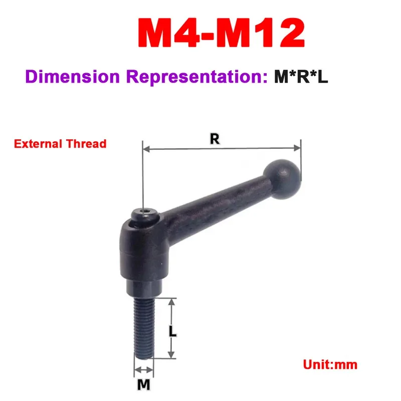 

Adjustable 7 Type Fixed Handle Screw With Zinc Alloy Ball Head For Secure Positioning M6 M8 M10 M12