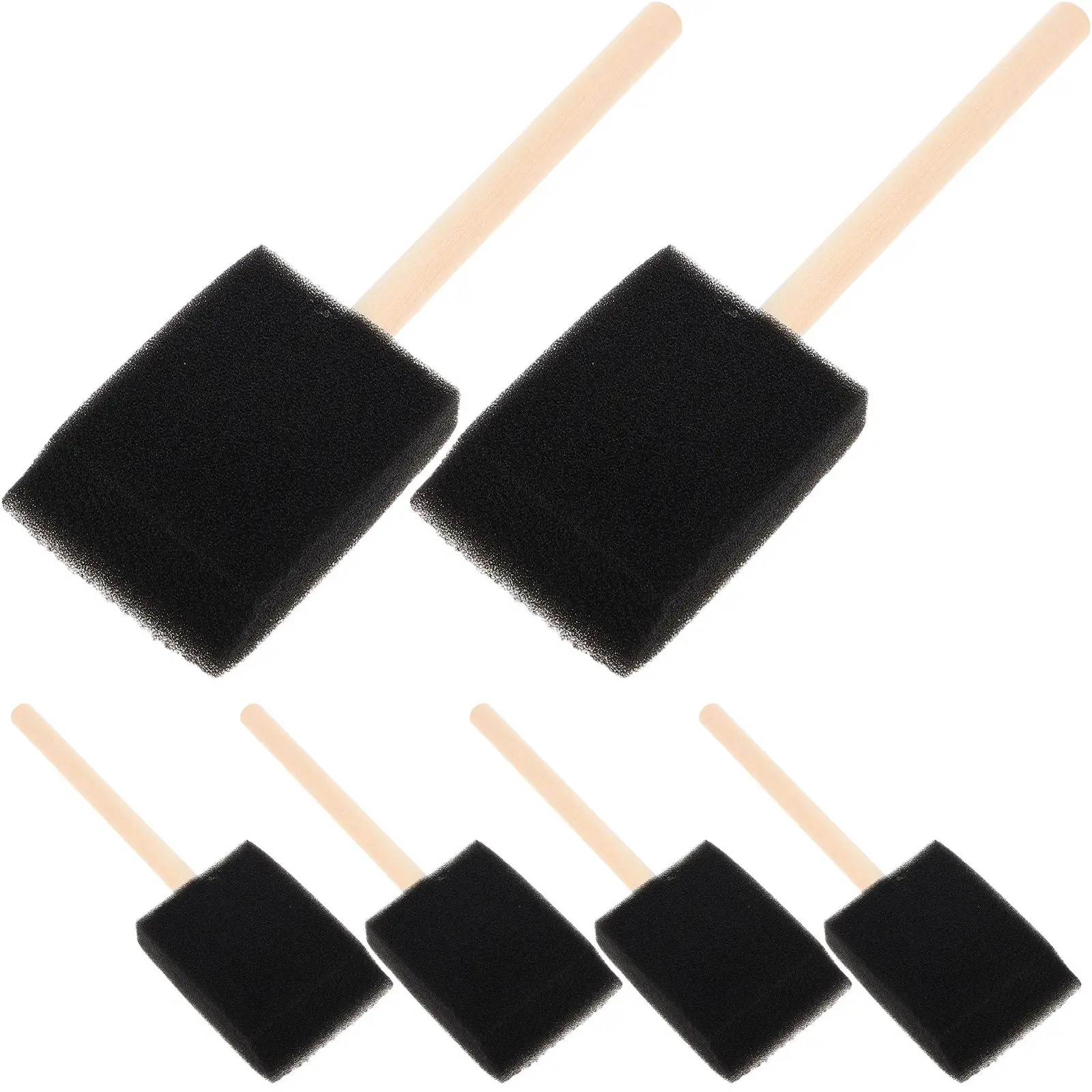 6 Pcs Sponge Brush Painting for Toddlers Sponges Kids Brushes Crafts Wooden Finger