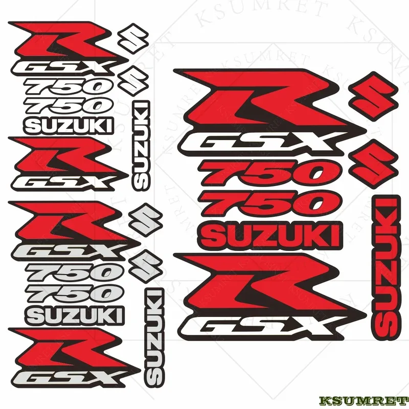 

Vinyl Suzuki GSXR 750 Motorcycle Sticker Decal Logo Set Helmet Emblem Kit