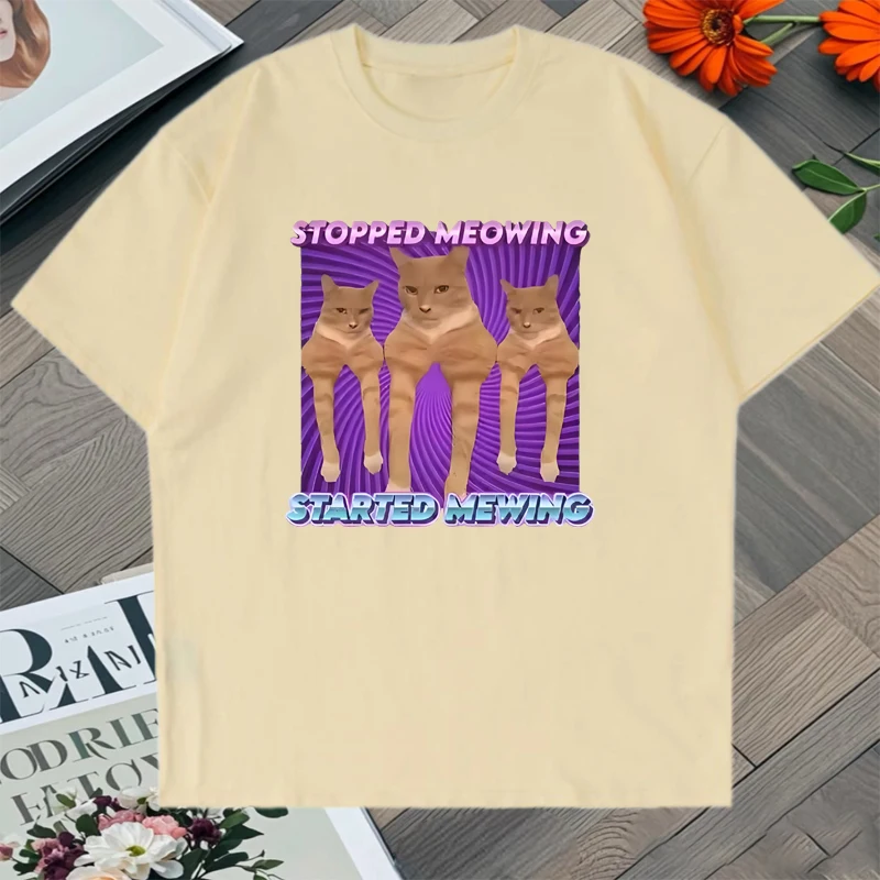 Summer I Eat Cement Cursed Funny Cat Graphic Street Hip Hop Tee shirt Cotton Men Women Crew Neck short sleeve t-shirt Unisex Top