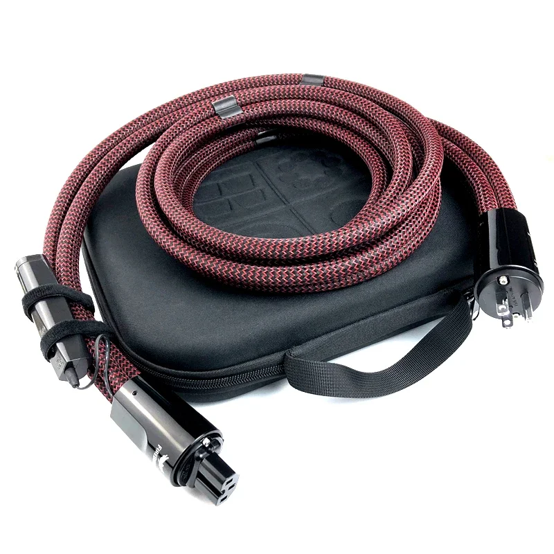 FireBird Power Cable EU / US Plug High Current Low-Z / Noise-Dissipation 3-Pole HiFi Audio AC Power Cord with 72V Battery