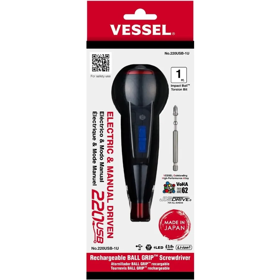 Tournevis E-ASSIST Modèle à couple élevé fabriqué au Japon No.220USB1U