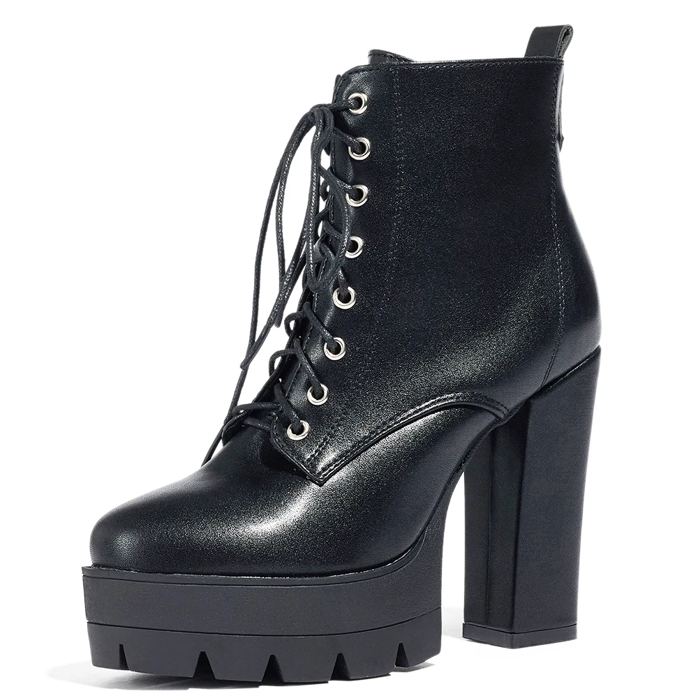 Женские ботильоны на массивной платформе в стиле панк с перекрестными ремешками, осенне-зимняя обувь, женские ботинки на высоком каблуке, ботильоны