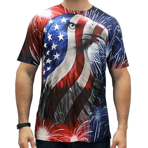 Summer Men's T-shirt 3d Print USA Flag T Shirt Oversized Tees Tops Casual Short-sleeved American Streetwear Fashion Men Clothing
