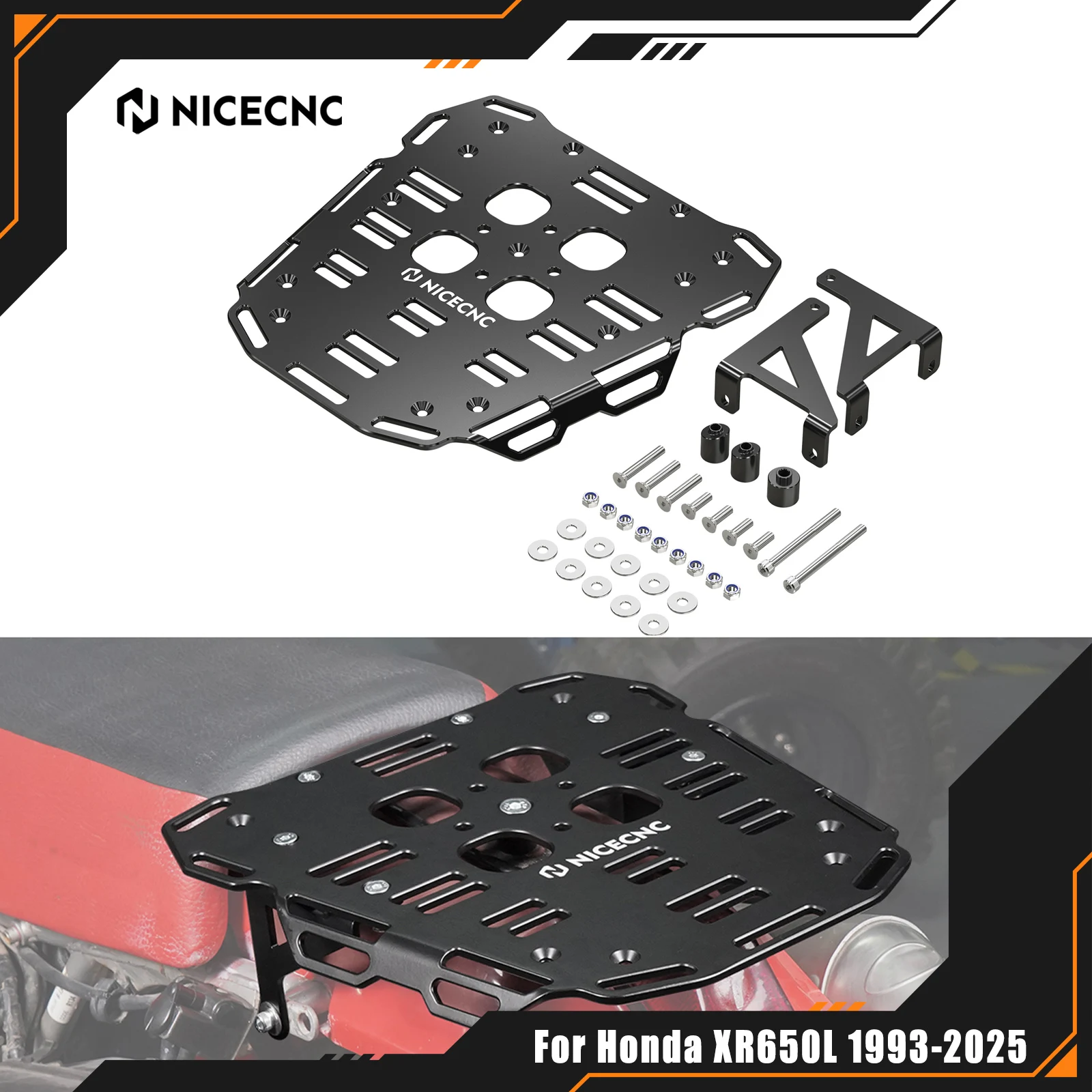 

NICECNC For Honda XR650L 1993-2025 Motorcycle Rear Luggage Rack Cargo Bracket Kit Aluminum XR 650L Accessories 2024 2023 2022