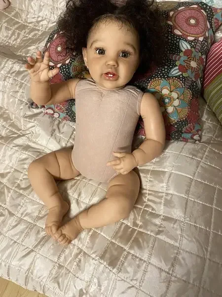 

DLS Customzied Limited Supply 24inch Reborn Baby Lottie With Hand-Rooted Hair DIY Part Painted Kit With Cloth Body