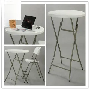 FOR  sales plastic 80cm round folding table high bar table for cocktail