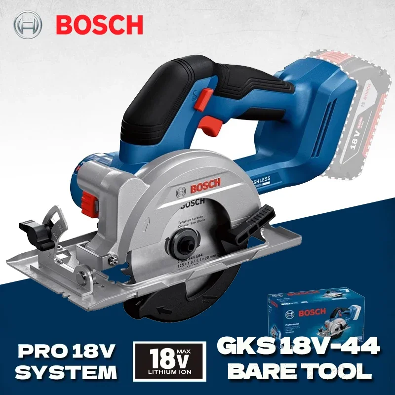 BOSCH GKS 18V-44 Electric Circular Saw 18V Brushless 125mm Multi-Angle Carpentry Power Tool Cutting Machine Bare Tool