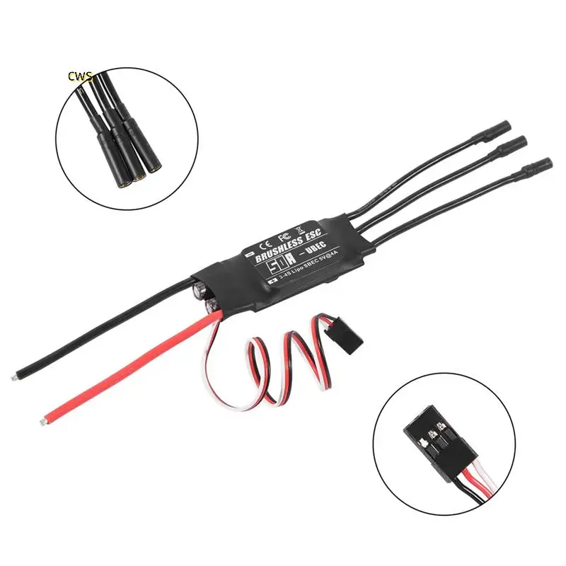 50A Бесщеточный ESC 2-3S Lipo Поддержка выхода BEC с картой программирования для радиоуправляемого автомобиля, лодки, самолета, детали «сделай сам»