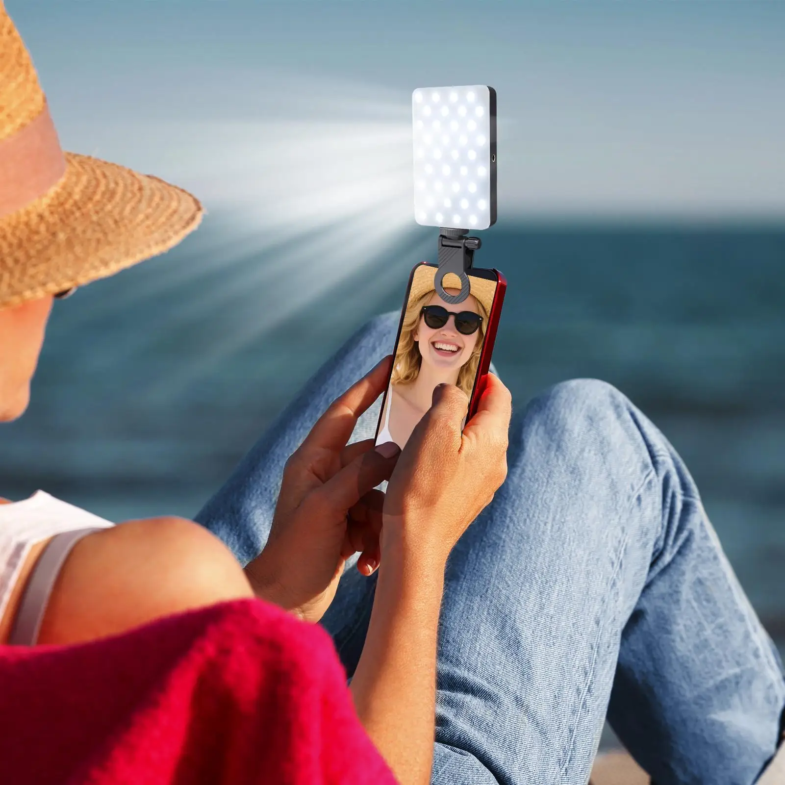 Mobile Phone Fill Light USB Rechargeable 3 Modes Adjustable Brightness LED Lamp Clip On Make Up Computer Fill Light