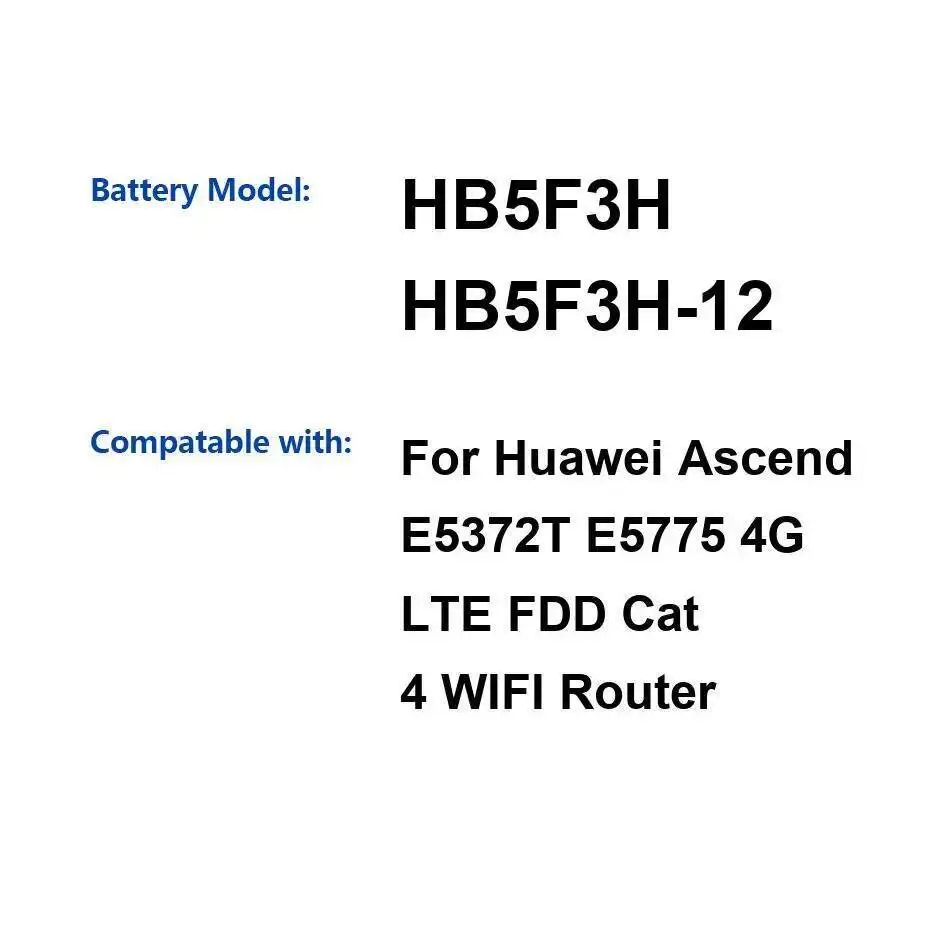 

HB5F3H HB5F3H-12 Reliable Power 3560Mah For Huawei Ascend E5372T E5775 4G Lte Wifi Router Mobile Phone Battery