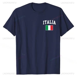 Italia Flag Italy Italian Italiano T-Shirt High Quality Cotton Tshirts Printed on Slim Fit Mens Tees Outdoors Breathable Tops