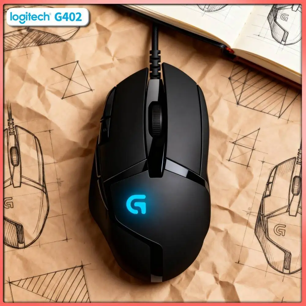 Logitech G402 Wired Mouse Fusion Engine 500 IPS 4000 DPI Anti-Slip for Work Projects and Gaming Breaks