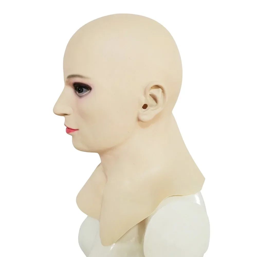 

Halloween Headgear Cosplay Mask Bald Beauty Latex Mask Film and Television Actors Funny Realistic Props