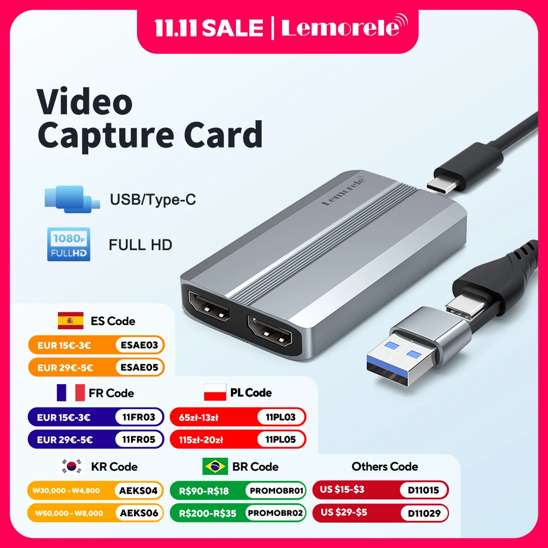 

Карта видеозахвата Lemorele 4K, 4k, 30 Гц, 4k, 30 Гц