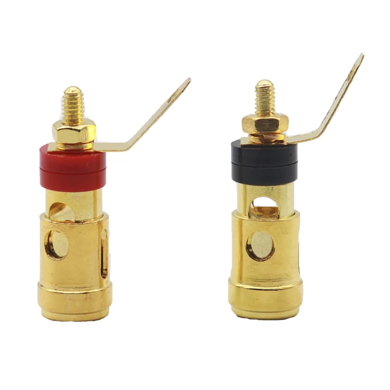 【2PCS】Gold-plated push-Type Spring Terminal Speaker Amplifier Spring Self-Locking Socket Push-Type Terminal