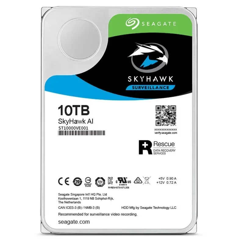 

ST10000VE001 HDD Совершенно новый оригинальный Seagate 10 ТБ 7200 об/мин 256 МБ кэш-памяти SATA 6 Гбит/с 3,5 "внутренний жесткий диск ST10000VE01