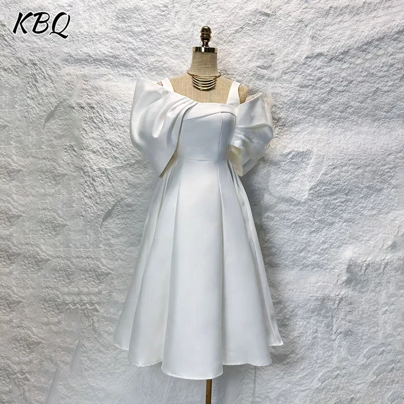 

KBQ Solid Elegant A Line Dresses for Women Square Collar Sleeveless High Wiast Temperament Evening Dress Female Fahsion Style