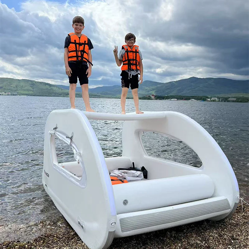 4.5M  Water inflatable yacht slide portable outdoor yacht solar perpetual motion floating bed road sub-hovercraft