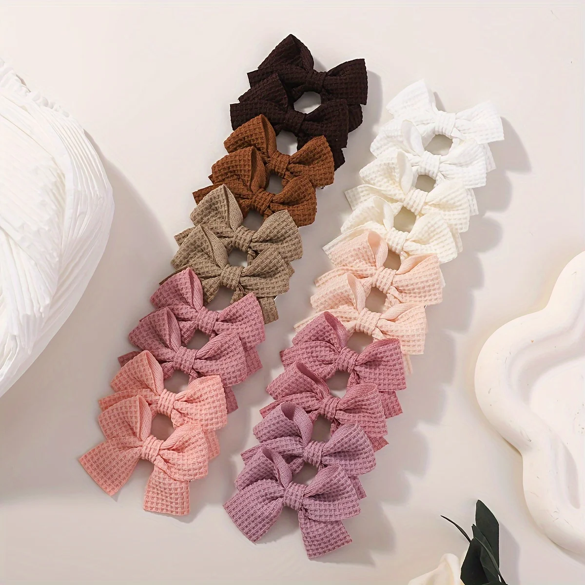 20 Stück weiche Baumwoll-Haarspangen mit Schleife für Kinder und Mädchen, kariertes Design, Winter-Haarnadel, Baby 2,5 Zoll, Mini-Haarklammer-Haarspangen, Haar-Accessoires
