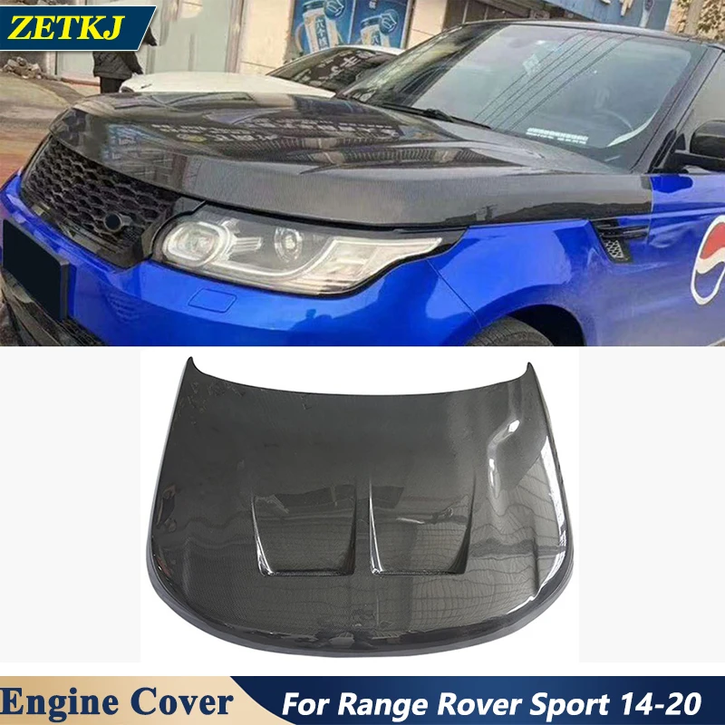 

SVR Style Real Carbon Fiber Car Engine Hood Bonnet Cover Refitting Tuning For Range Rover Sport 2014-2020 Styling Modification