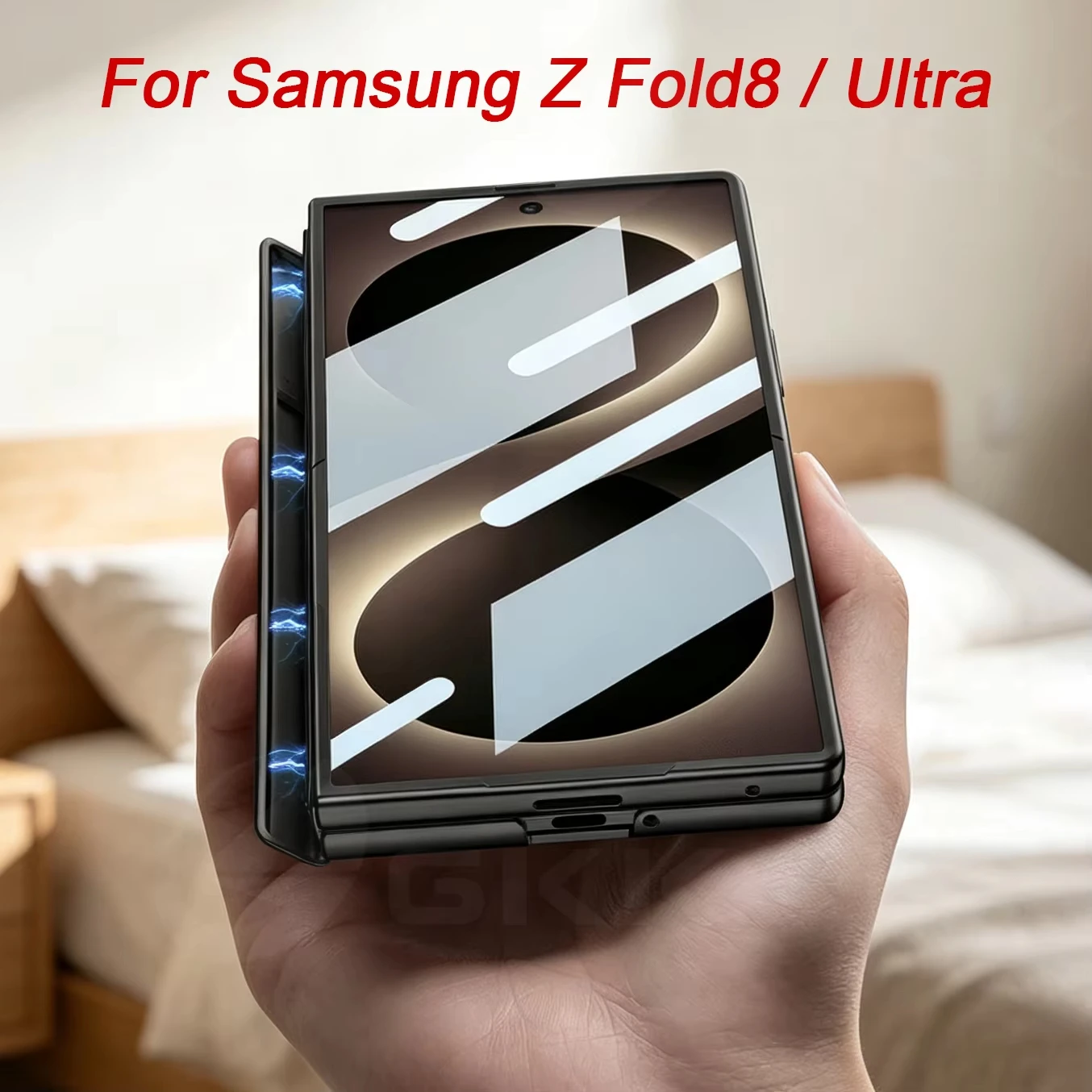 Magnetic Hinge All-included Case For Samsung Galaxy Z Fold 8 Ultra Screen Glass Plastic Matte Slim Cover For Galaxy Z Fold7 Case