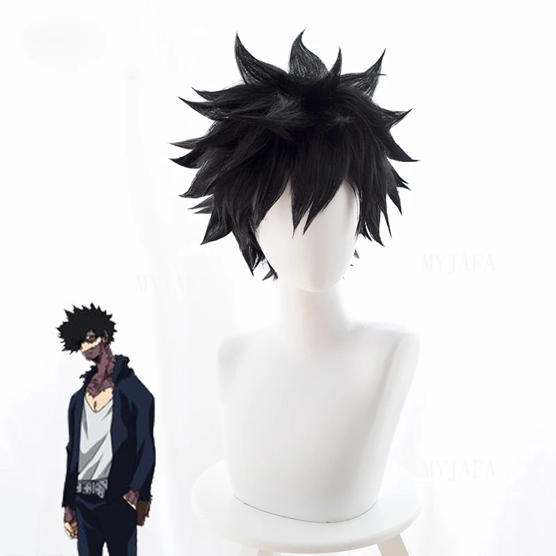 

Dabi Cosplay Wig Boku no Hero Academia Short Black Heat Resistant Synthetic Hair Halloween Party Anime Cosplay Wigs + Wig Cap