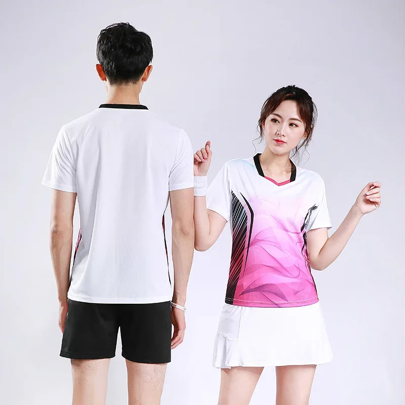 Uomo Donna Camicia da tennis Ragazze Maglietta da badminton Maglie da ping pong femminili Abbigliamento da palestra Abbigliamento da badminton in poliestere Unisex