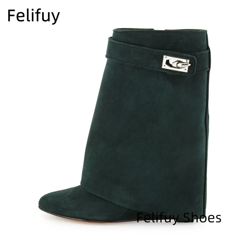 القرش قفل الأحذية أعلى جودة حذاء من الجلد أسافين كعب قصير بوتاس موهير أشار تو أحذية جلد طبيعي مصمم الأحذية النساء