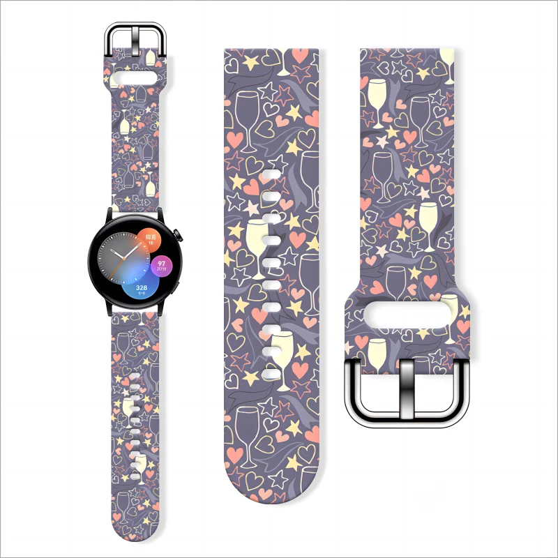 20mm Strap for Samsung Galaxy Watch 6/5 40mm 44mm with Fresh Forest Printed Bracelet 22mm for Amazfit Balance 5pro Watchband