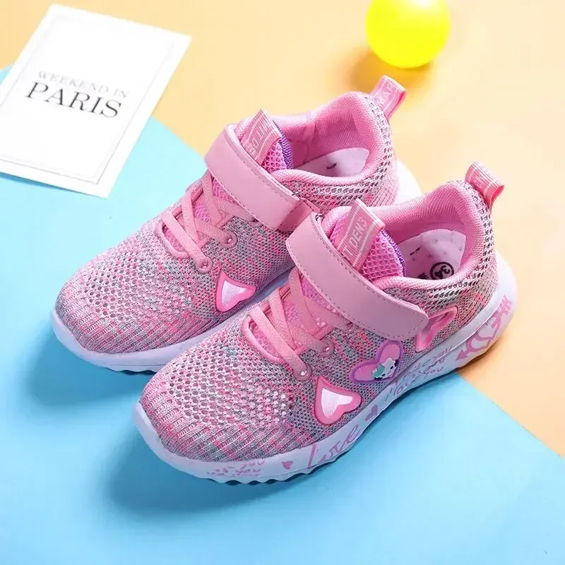 Children Girls Sneakers SPRING FLATS Shoes Tennis FOR Little Kids Summer Breathable Mesh Sport and Running Pink Shoes Purple