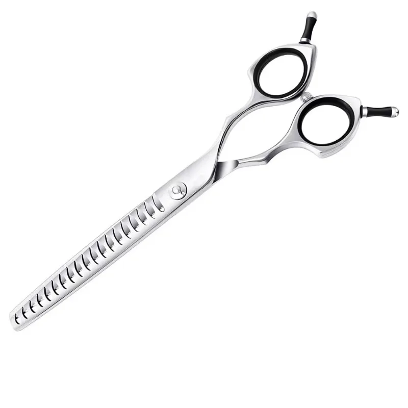 

7-Inch 18-Tooth Straight Pet Grooming Chunker Blender Shears 440C Steel