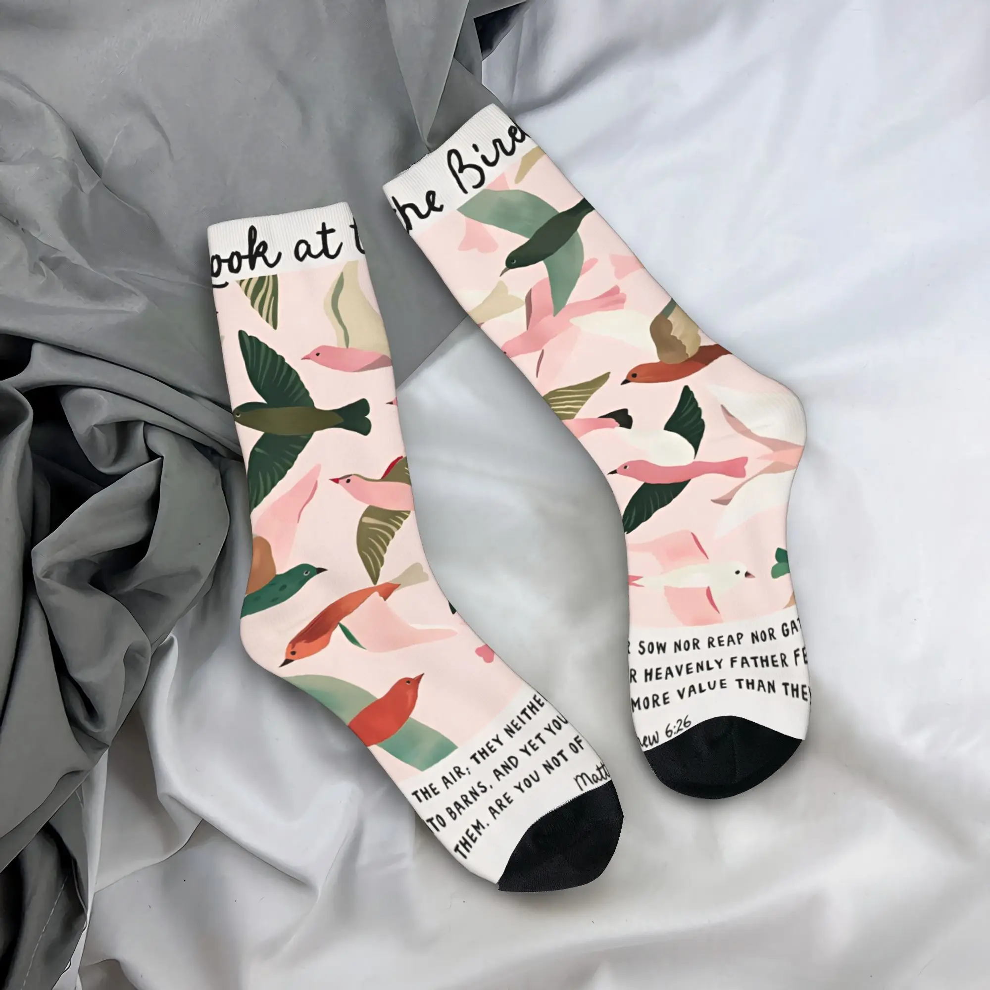 

Psalm 91 God Is My Refuge and Fortress Stockings Design Korean Socks Winter Anti-Slip Socks Unisex Men Climbing Socks