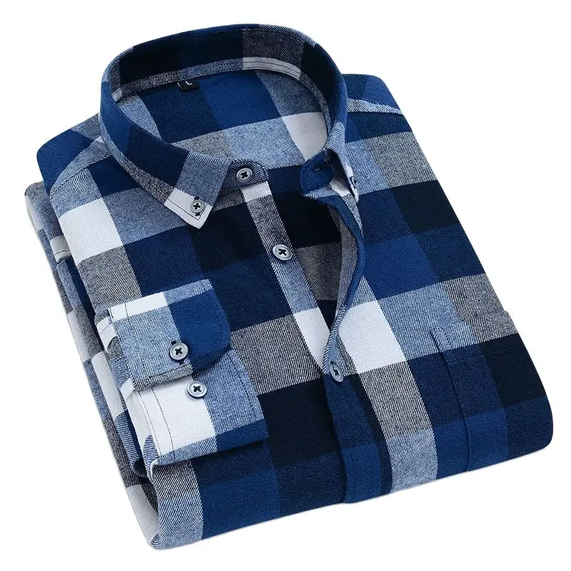 High Quality Soft Comfortable Casual Shirts Men 2023 Autumn Spring Long Sleeve Fashion Flannel Plaid Male Camisas