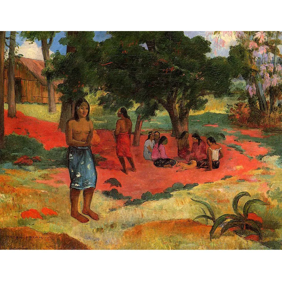 Whispered Words by Paul Gauguin Hand painted oil painting Reproduction on linen canvas Modern wall art picture free shipping