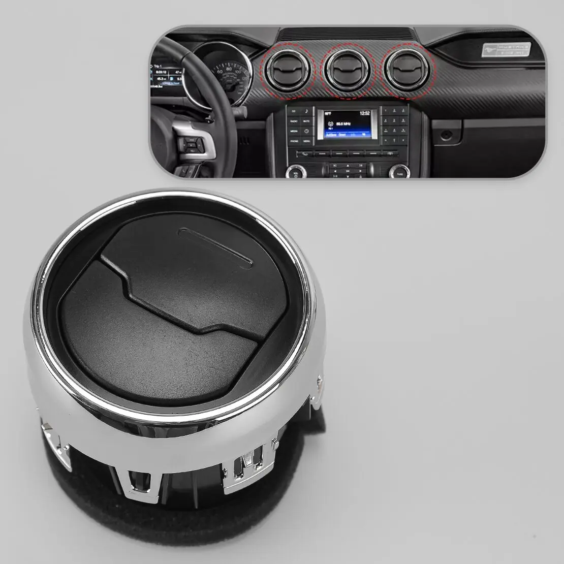 Muslimcar Front Dashboard Center Air Vent Outlet Louvre adatto per Ford Mustang 2015-2022