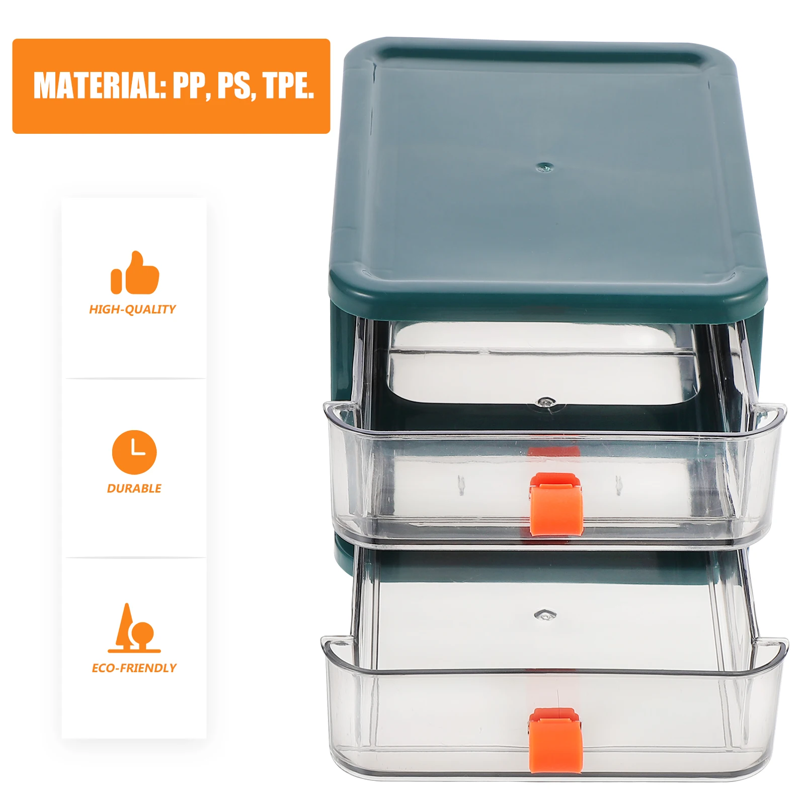 

Transparent Desktop Storage Box Green Multi Deck Drawer Office Study ganizer Portable Cosmetics Jewelry Storage Space Saving