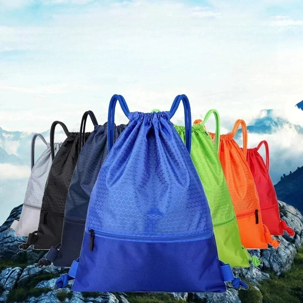 

Sport 5 Colors Drawstring Pocket Simple Backpack Men's and Women's Fitness Backpack Lightweight Basketball Bag Oxford Zipper Bag