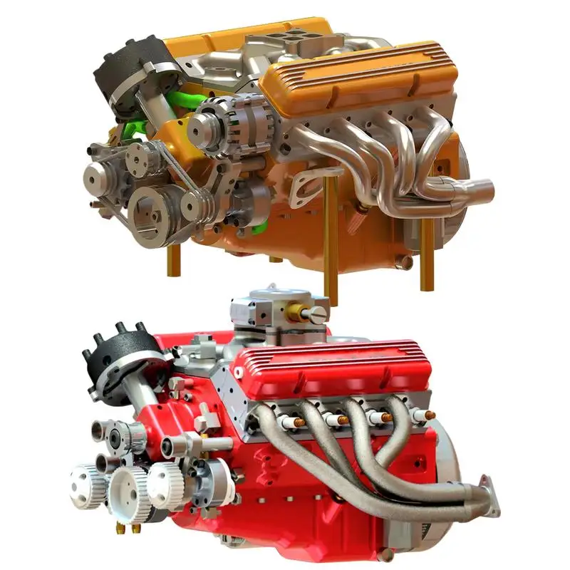 

resin V8 Engine Internal Combustion Model for Car Assembly Kit Full Simulation Engine Figurine Table Decor for Desk Bookshelf