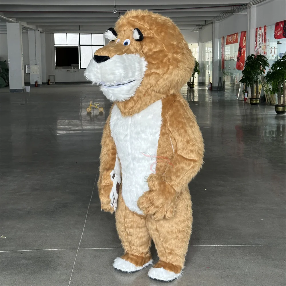 2m Furry Inflatable Lion Alex Mascot Costume Adults Animal Theme Blow Up Fancy Dress Halloween Chrismtmas Party Accessories