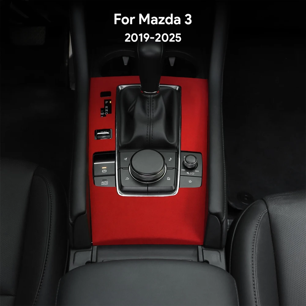 

For Mazda 3 Axela BP 2019 2020 2021 2022 2023 2024 2025 Top Suede Trim Sticker Car Automatic Gear Shift Panel With Sports Button